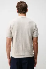 T-shirt en maille texturée haut de gamme Antioch Stone pour homme