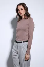 Antioch Light Brown Basic Women's Knit Sweater