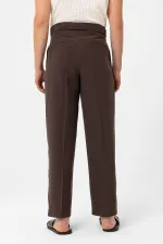 Antioch Kahve Modal Kumaş Relax Fit Kemerli Erkek Pantolon