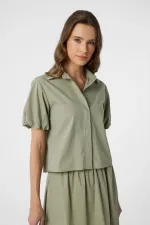 Chemise à manches ballon Antioch Green pour femmes