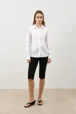 Chemise Antioch blanche basique coupe slim pour femme