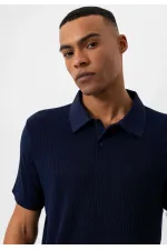 Antioch Lacivert Slim Fit Polo Yaka Erkek T-Shirt