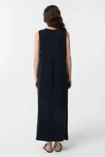 Antioch Siyah Modal Midi Kadın Elbise