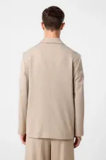 Veste blazer homme Antioch beige foncé coupe décontractée à double boutonnage