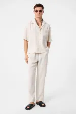 Chemise homme Antioch Ecru Apache à col Apache en tissu modal