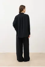 Pantalon Antioch noir en mélange modal pour femme