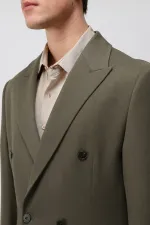 Antioch Haki Relax Fit Kruvaze Erkek Blazer Ceket Antioch Haki Relax Fit Kruvaze Erkek Blazer Ceket