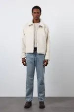 Antioch Ekru Yumuşak Dokulu Erkek Mont