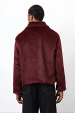 Antioch Bordo Yumuşak Dokulu Erkek Mont