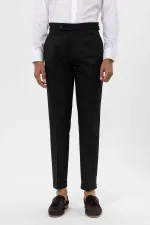 Antioch Black High Waist Regular Fit Men's Trousers