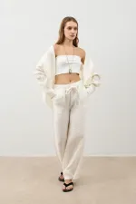 Antioch Ekru Ayarlanabilir Paça Dökümlü Kadın Pantolon