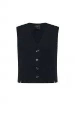 Antioch Lacivert Yırtmaçlı Kadın Yelek