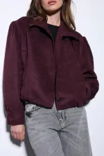 Veste bomber Antioch bordeaux aspect daim pour femme