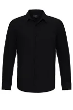 Chemise à manches longues noire Antioch pour homme