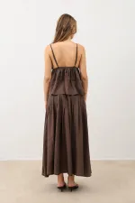 Antioch Kahve Büzgülü Kadın Top