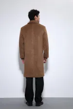 Antioch Coffee Wool Blend Double-Breasted Men's Coat