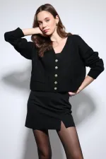 Gilet Antioch noir en laine mélangée