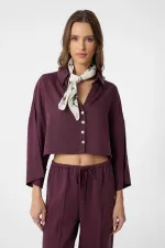 Antioch Burgundy Crop Women's Shirt