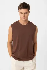 Antioch Kahve Relaxed Fit Erkek Kolsuz T-Shirt