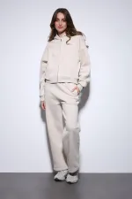 Antioch Taş Fermuarlı Kapüşonlu Kadın Sweatshirt