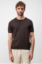 Antioch Coffee Textured Men's Knit T-Shirt