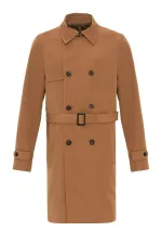Trench-coat croisé à ceinture couleur fauve Antioch