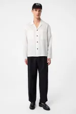Chemise à rayures en tissu modal blanc Antioch pour homme