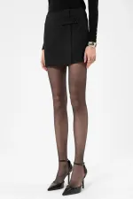 Antioch Siyah Kadın Düğme Detaylı Mini Etek