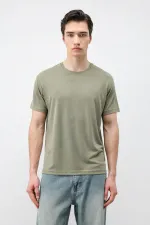 T-shirt homme Antioch Khaki coupe classique en tissu technique modal