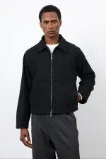 Antioch Siyah Regular Fit Dokulu Erkek Mont