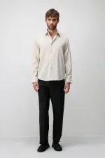 Antioch Stone Modal Blend Textured Men's Shirt