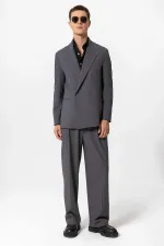 Antioch Anthracite Single Button Double-Breasted Men's Blazer Jacket
