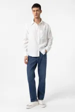 Antioch Beyaz Modal Kumaş Relax Fit Erkek Gömlek