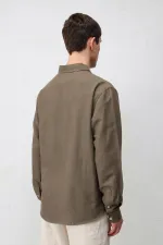 Antioch Bej Keten Karışımlı Relaxed Fit Erkek Gömlek Antioch Bej Keten Karışımlı Relaxed Fit Erkek Gömlek