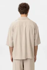 Chemise homme Antioch beige décontractée à manches courtes