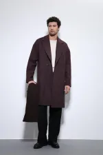 Antioch Coffee Oversize Double-Breasted Men's Coat