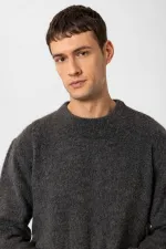 Antioch Antrasit Yün Görünümlü Erkek Kazak