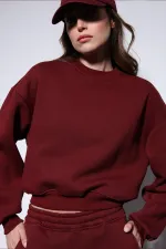 Antioch Bordo Oversize Kadın Eşofman Takım