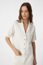 Antioch Ekru Gömlek Şort Kadın Takım