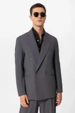 Antioch Anthracite Single Button Double-Breasted Men's Blazer Jacket