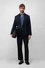 Veste blazer homme Antioch bleu marine clair, coupe décontractée, croisée