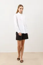 Antioch Beyaz Düğme Detaylı Poplin Gömlek