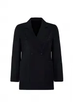 Antioch Siyah Kruvaze Kadın Blazer Ceket