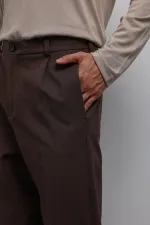 Antioch Coffee Relax Fit Pleated Men's Trousers