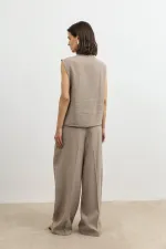 Haut boutonné pour femme en mélange de lyocell beige Antioch