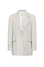 Antioch Beige 100% Linen Women's Blazer Jacket