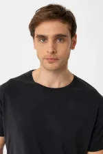 T-shirt homme Antioch noir coupe classique en tissu technique modal