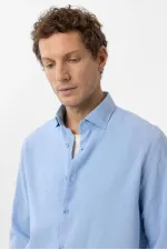 Antioch Bebe Blue Linen Blend Boys' Shirt