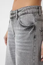 Antioch Açık Gri Yüksek Bel Kadın Jean