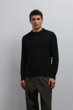 Antioch Black Textured Knit Men's Sweater
